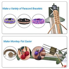 2 in 1 Paracord Metal Jig, Adjustable Length para Cord Maker- Weaving DIY Cra…