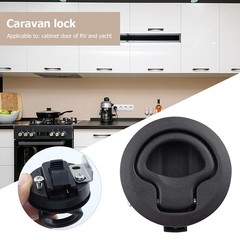 1Pc Round Flush Pull Slam Latch Cabin Flush Door Locker Mount Lift Pull Handle