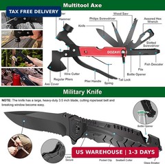 Survival Gear and Equipment with Molle Pouch, for Men Women Camping Outdoor Adve