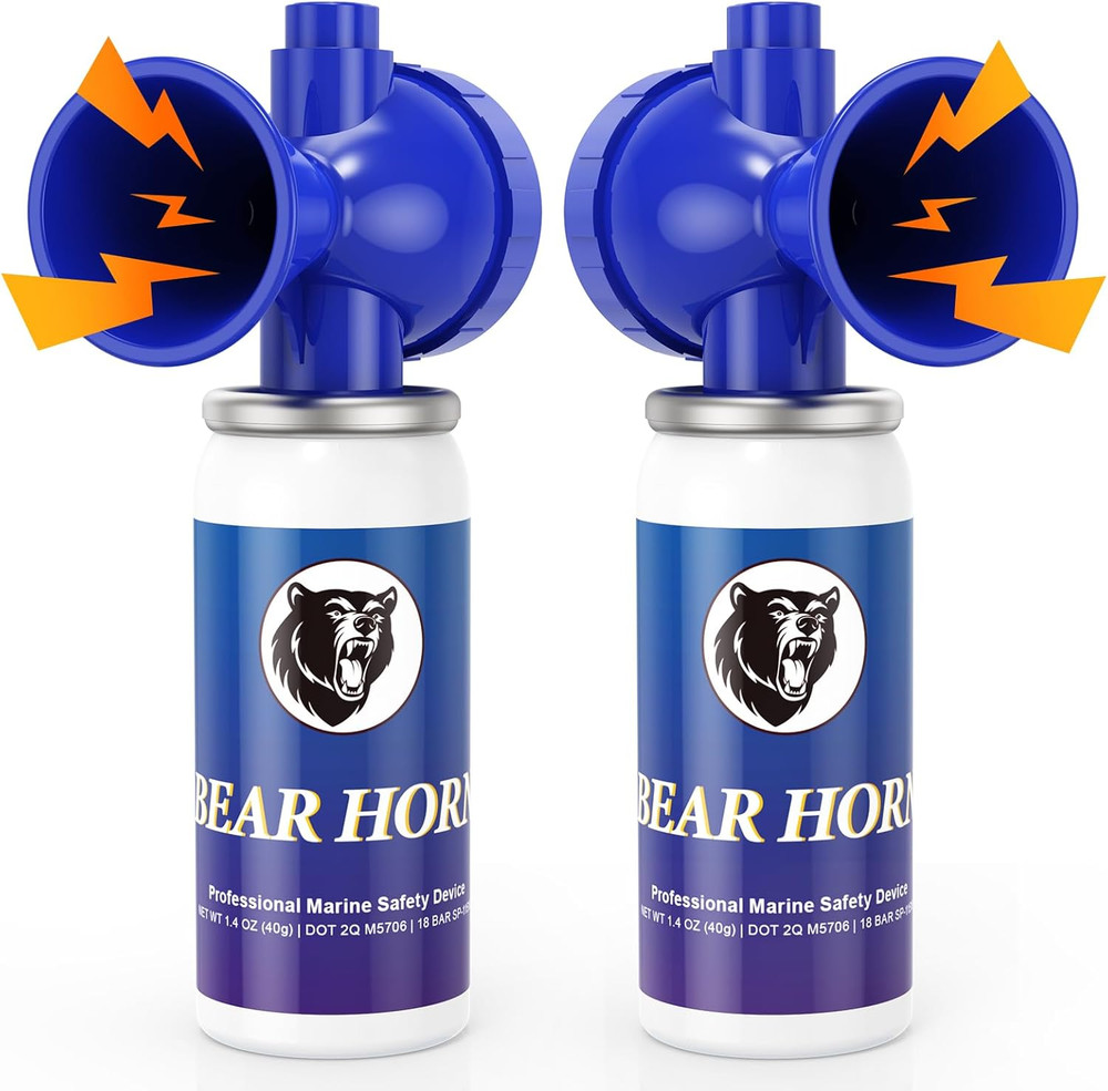 2 Pack Bear Horn, 122Db Loud Bear Horns to Scare Bear, Handheld Air Horn with Ea