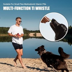 Portable Waterproof Titanium Emergency Whistle with Pill Holder, 120dB Survival