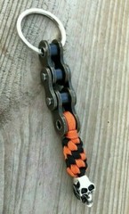 NEW HARLEY DAVIDSON COLOR PARACORD WILLIE G MOTORCYCLE KEY CHAIN /CHROME SKULL