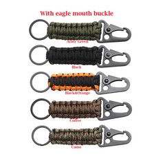 Outdoor Keychain Ring Camping Carabiner Military Paracord Cord Rope Camping