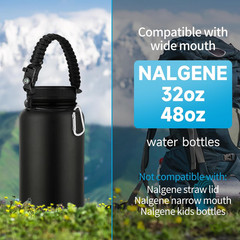 Water Bottle Handle Strap Paracord Handle Strap Cord with Carabiner Fits Wide Mo