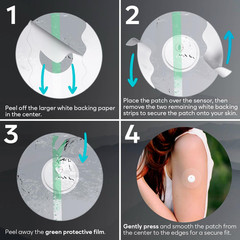 Freestyle Libre 3 Sensor Covers Waterproof – 50 Libre 3 Patches, Transparent, Lo