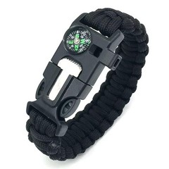 Paracord Wristband for Outdoor Sport Tactical Survival, Black