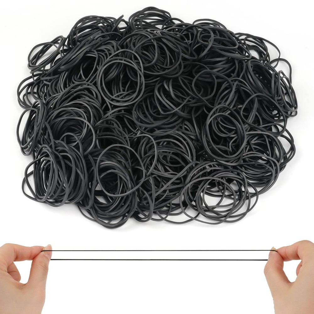 MOWPOG 700 Pcs Rubber Bands, Size #16 Rubberbands Reusable Elastic Black