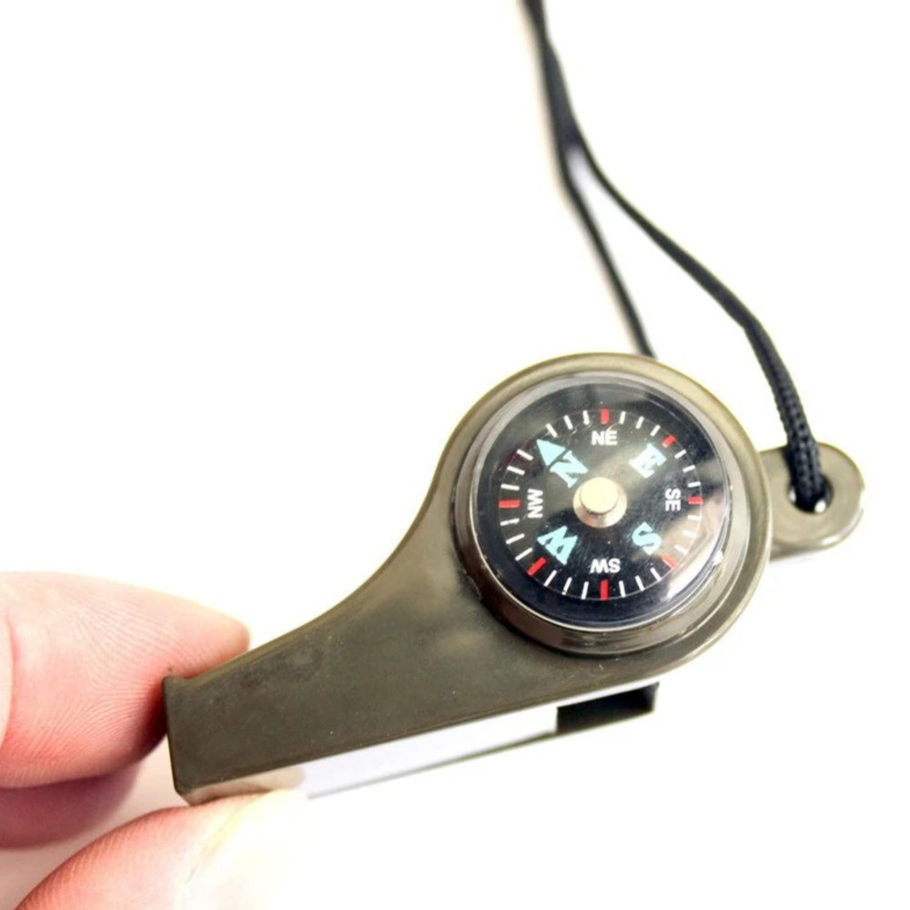Three-in-one Whistle Compass Thermometer Keychain Whistle for sports,Hiking