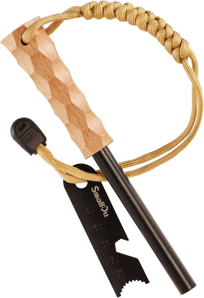 Ferro Rod Fire Starter, Survival Flint and Steel Fire Starter Kit for Hiking, Bu