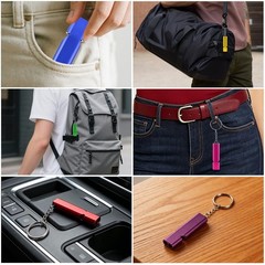 48 Pack Emergency Whistle, Stainless Steel Double-Tube Loud Whistle with Keyc…