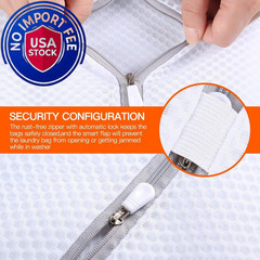 Kimmama Laundry Mesh Wash Bags, Lingerie Bags 1L(16×20″)+1M(12×16″), White