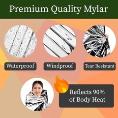 Winterlace Emergency Blankets 50-Pack (52″ x 82″) Thermal Mylar Survival Rescue