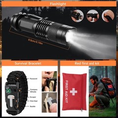 80 in 1 Outdoor Emergency Survival Kit, Multi-Purpose Survival Gear with First H…