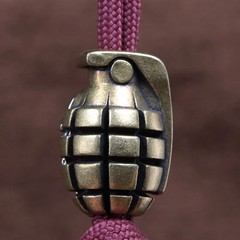 Dual Color Skull Grenade Brass Knife Beads EDC DIY Paracord Woven Bracelets