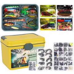DAMIDEL 600 Pcs/Tackle Box Fishing Kit-Fishing Medium, Red black,while,green