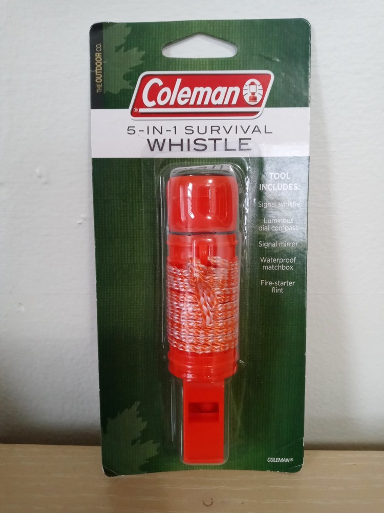 Coleman 5 in 1 Emergency Whistle Storage Mirror Fire Compass Emergency Kits