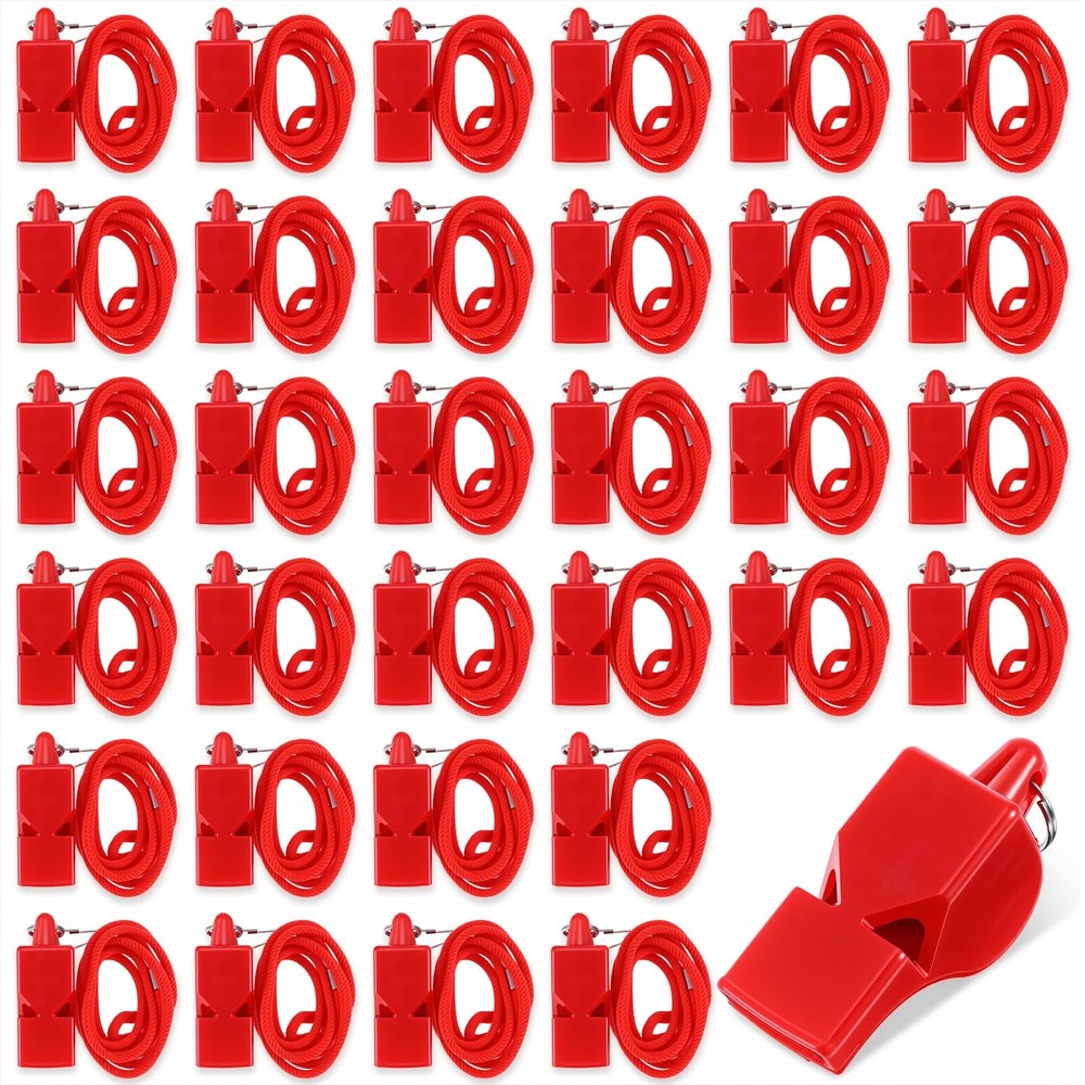 Leooomap 50 Pack Emergency Whistles with Lanyard, Ultra Loud 120dB Safety Whi…