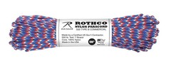 550 NYLON 7 STRAND PARACORD TYPE III Rothco survival bug out bag RED WHITE BLUE