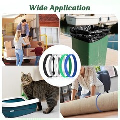 JIYIN 5 Pcs 96 Gallon Trash Can Rubber Bands, Black, Gray, Blue, White, Green