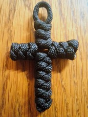 Handcrafted Crosses USA Made Nylon 550 Paracord Key Chains Solid Color Variety