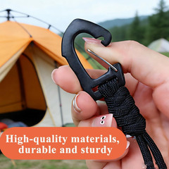Paracord Keychain Carabiner, Lanyard Paracord Carabiner with Strap Backpack Buck