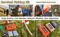 Survival Fishing Kit Small – Emergency Outdoor Tackle Box, Travel Party Fishing
