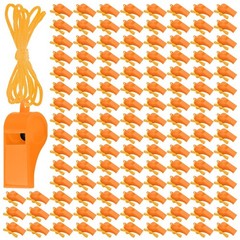 50 Pieces Plastic Whistles with Lanyard Loud Crisp Sound Whistles Bulk for Sc…