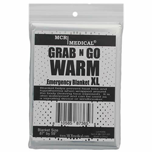 Grab-N-Go Warm Emergency Blanket, 84″ by 52″ Silver, 5 Pack