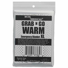 Grab-N-Go Warm Emergency Blanket, 84″ by 52″ Silver, 5 Pack