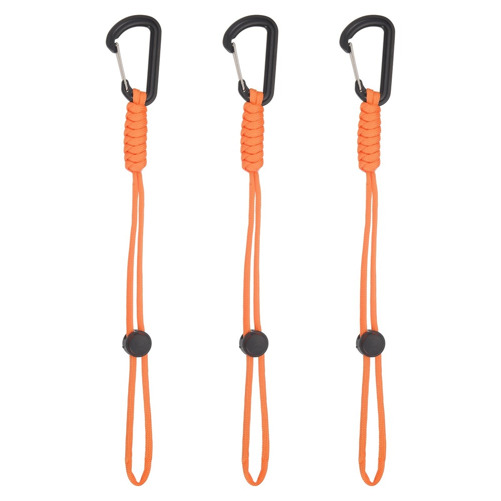 Paracord Keychain Carabiners, 11″ & 3Pcs & Orange-Fitting for (Outdoor)