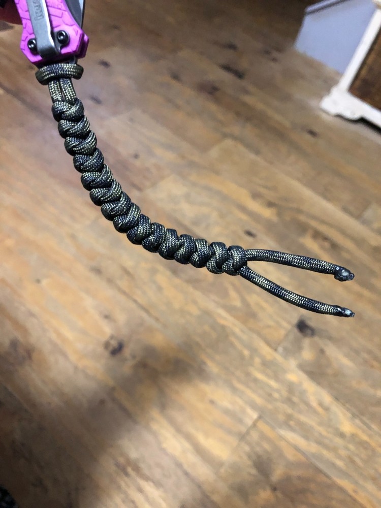 🔥Handmade Paracord Knife Lanyard – Dark Camo – Paracord Made in USA