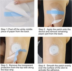 Precut Waterproof CGM Tape – 60 Pack Invisible Hydrocolloid Sensor Patches