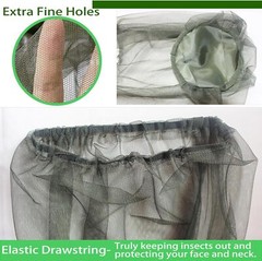 2× Anti-Mosquito Net Hat Mesh Insect Protection Face Mask Hiking Fishing Camping