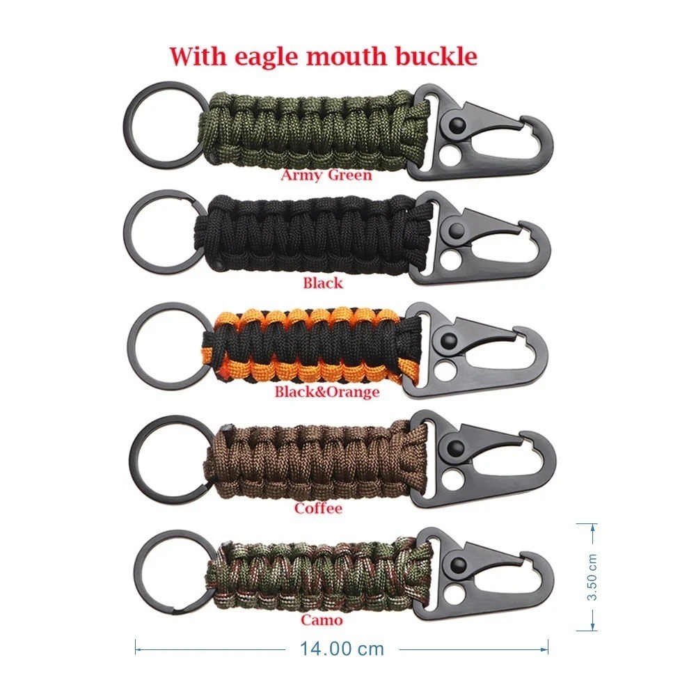 Paracord Monkey Fist Keychain – Random Color – Steel Ball Survival Keychain
