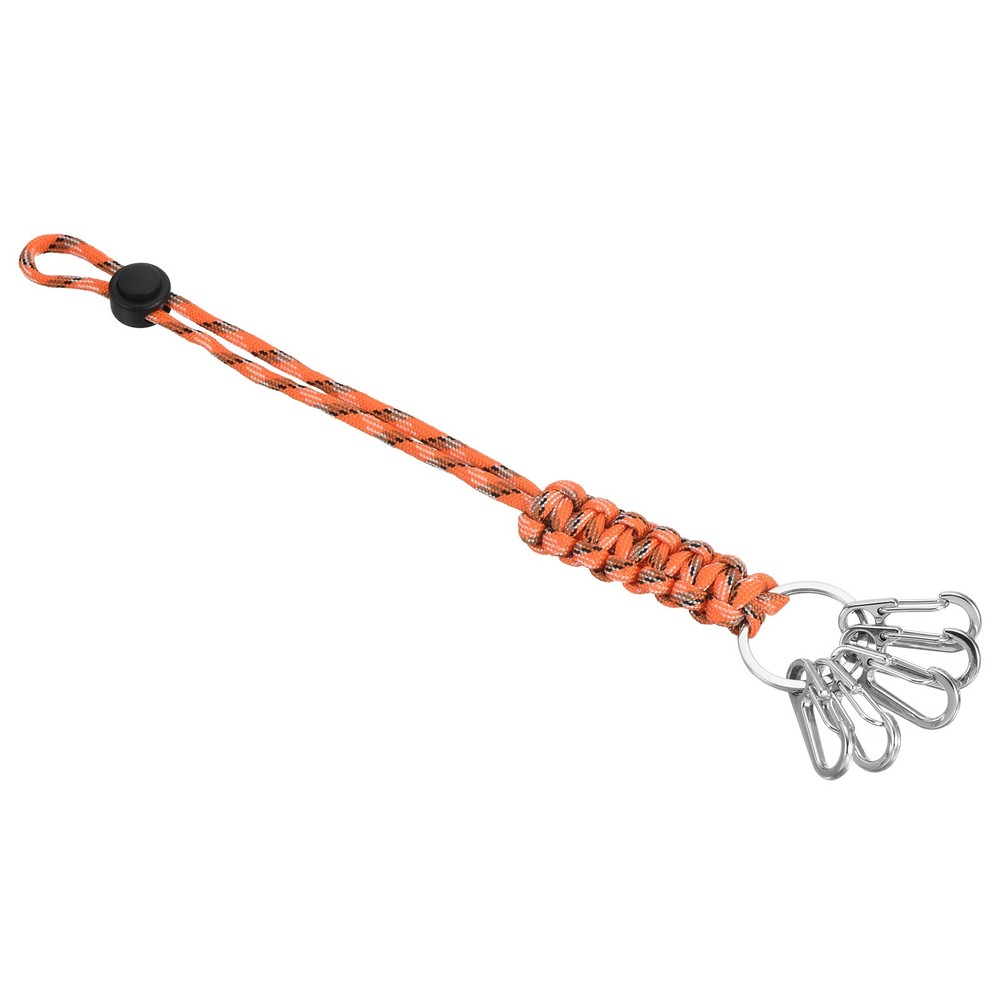 11″ Paracord KeyChain with Clasps Adjustable Braided Lanyard Camo Orange