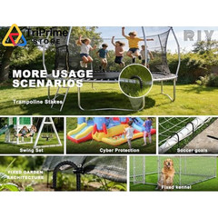 RIY Tent Stakes Heavy Duty High Wind Ground Anchors 12 Inch 12IN, black