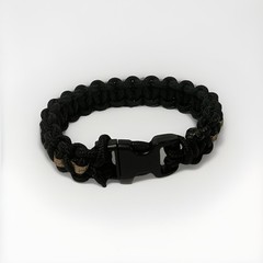 Paracord Bracelet 275 Black With Copper Sparkle Center 7in- Handmade