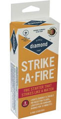 8 piece Diamond Strike-A-Fire Starter Match Sticks Firestarter Logs 12min. Burn