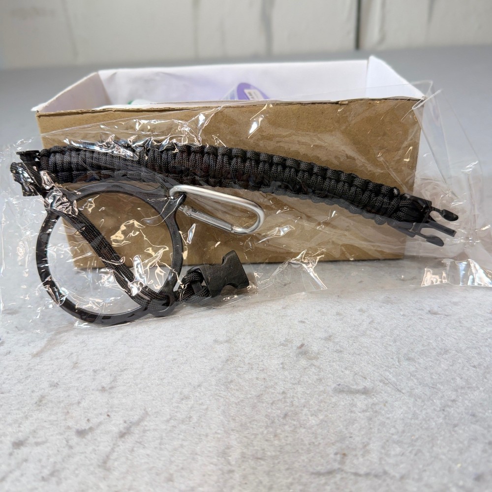 Unbranded Paracord Survival Bracelet Water Bottle Holder Set Black New Tactical