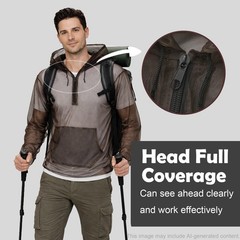 No-See-Um Mesh Mosquito Jacket for Outdoor, Multiple Sizes to Fit Everyone St…