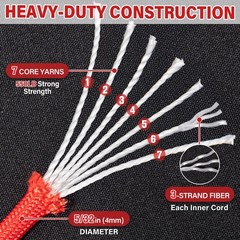Paracord Rope 550 lb – 50ft 5/32″ Parachute Cord 4MM 7-Strand para Cord – Hea…