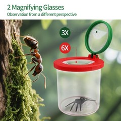 Set of 2 Tumbler Magnifiers for Kids, Magnifying Glass for Kids, Magnifying Cup 3 Compartment and 6…