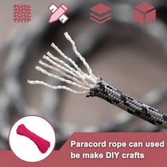 550lb Paracord Rope 200ft, 4mm Tent Rope 7-Strand Core Camping Cord Pink