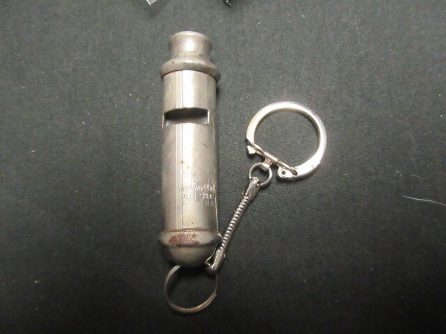 Tubular Whistle Key Ring, Made in Hong Kong, Metal j21