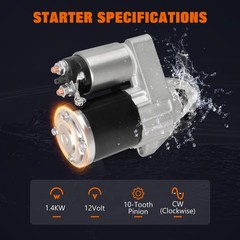 Sintly Starter Motor Fit For Dodge Dart Limited R/T Rallye Se Sxt 2013-2016
