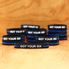 GOT YOUR SIX Wristband Lot – Thin Blue Line Police Law Enforcement Bracelet Set