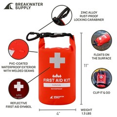 Breakwater Supply Waterproof Survival First Aid Emergency Kit, 101 Pieces
