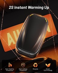 Hand Warmers Rechargeable 2 Pack, 3-Settings Small, Black