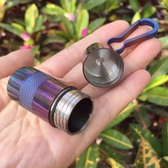 Titanium Portable Waterproof Storage Pill Case Box Capsule Seal Container Tank