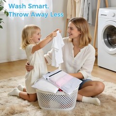 BAGAIL Laundry Bags Mesh Wash Bag for Intimates 3L,3M, Pearl White-Fine